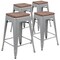 Flash Furniture 24" High Metal Indoor Counter Stool, Silver, PK4 4-ET-31320W-24-SV-R-GG - alternate 10